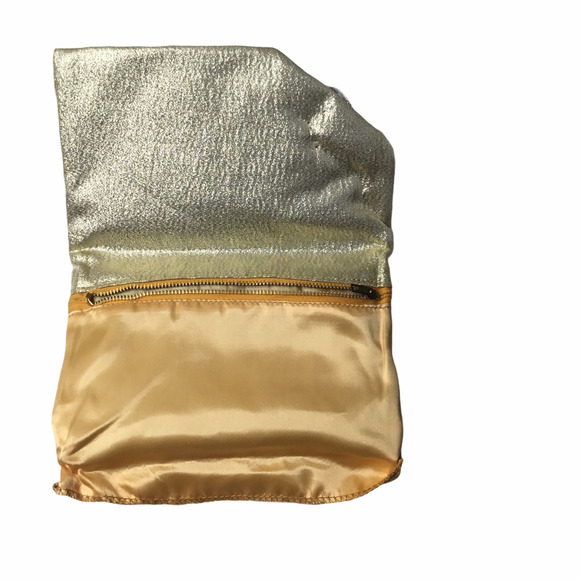 Gold Fabric Clutch Frog Closure - Picture 4 of 4